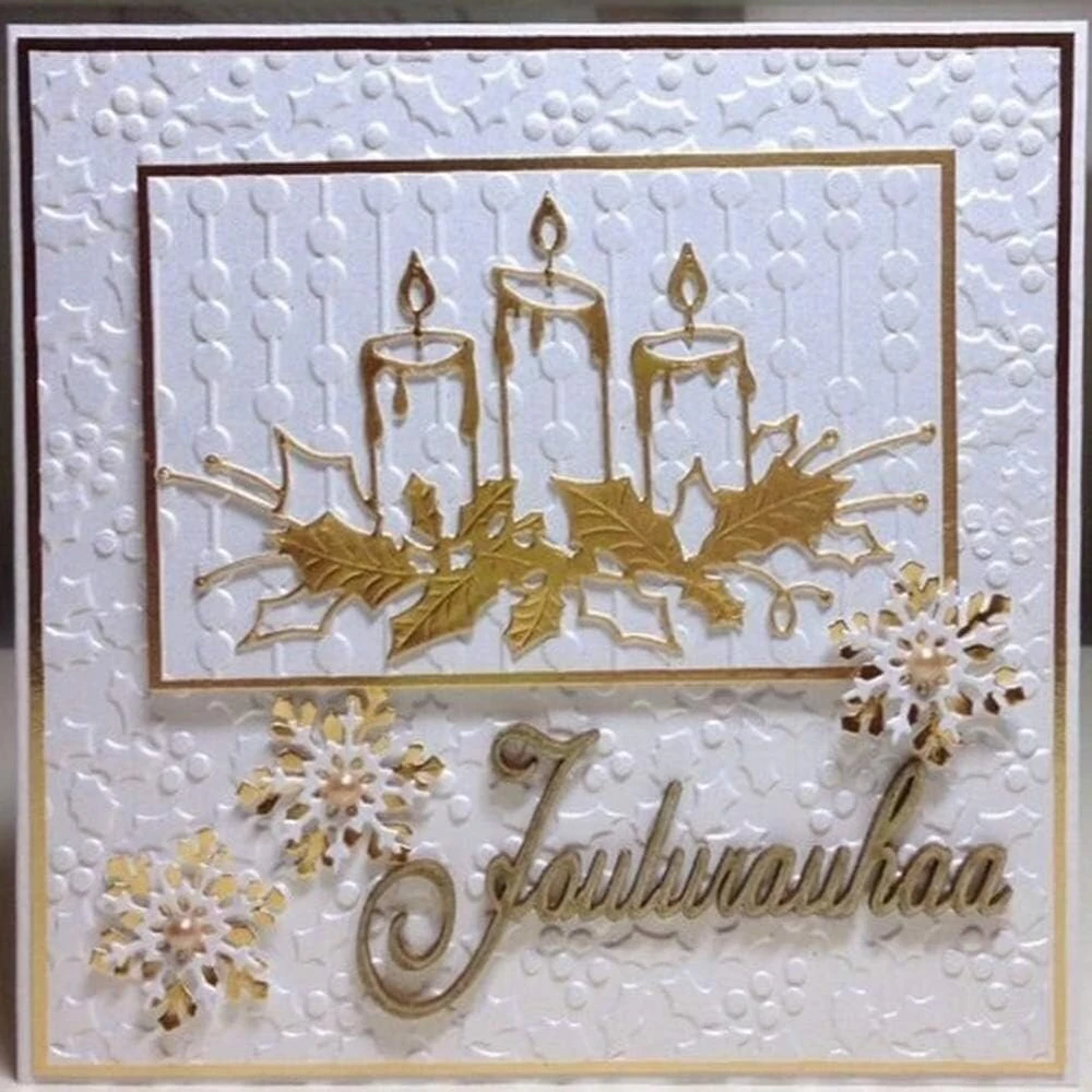 Metalinis pjovimo štampų trafaretas, skirtas scrapbooking'ui, įspaudimui, popierinių kortelių gamybai, albumui, gimtadienio atvirukų popieriaus žvakių pjovimo štampų trafaretas, sidabrinis