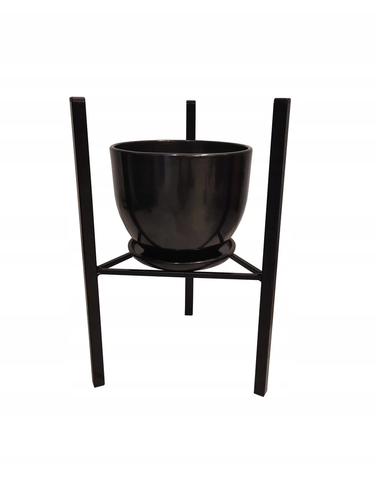 Metalinis stovas gėlėms "loft" 40cm, juodas
