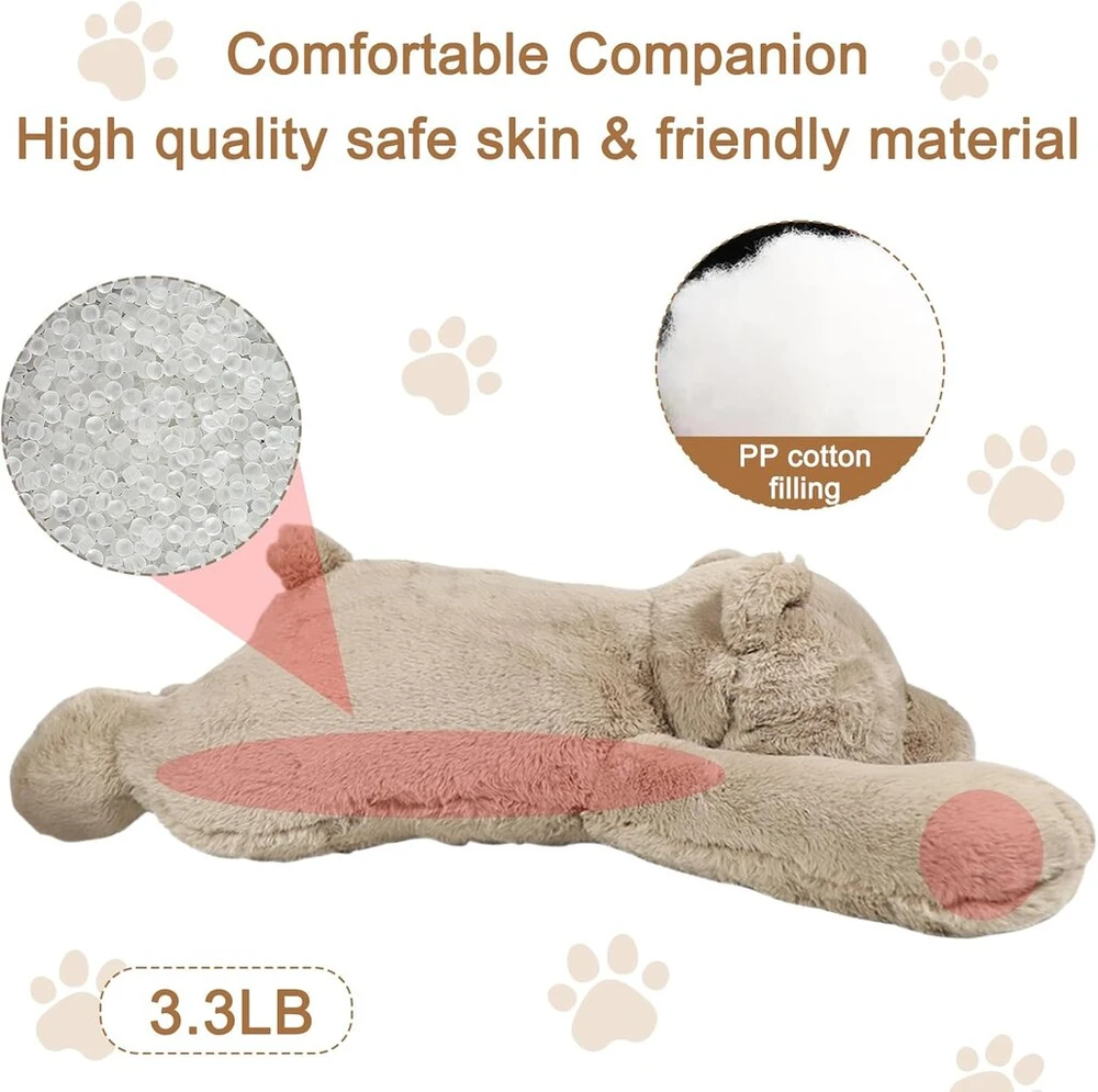 Metoo Mehoo Svorinis pliušinis žaislas, nuo nerimo malšinantis, 1.5kg, 60 cm svorio pliušinis žaislas, didelis svorinis pliušinis žaislas, pagalvė apkabinimui, miela pliušinė lėlė gimtadieniui (rudasis lokys)