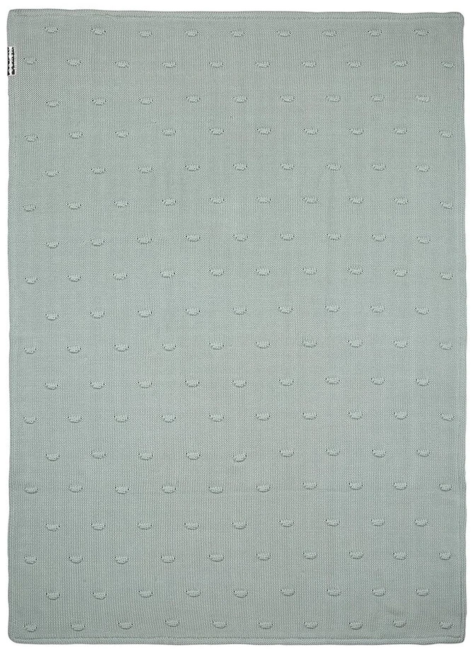 Meyco Baby megztas žieminis velvetinis kūdikio pledukas su mazgais (80% medvilnės ir 20% poliesterio) - universalus, lengvai prižiūrimas, laidus orui, Stone Žalias (75cm x 100cm)