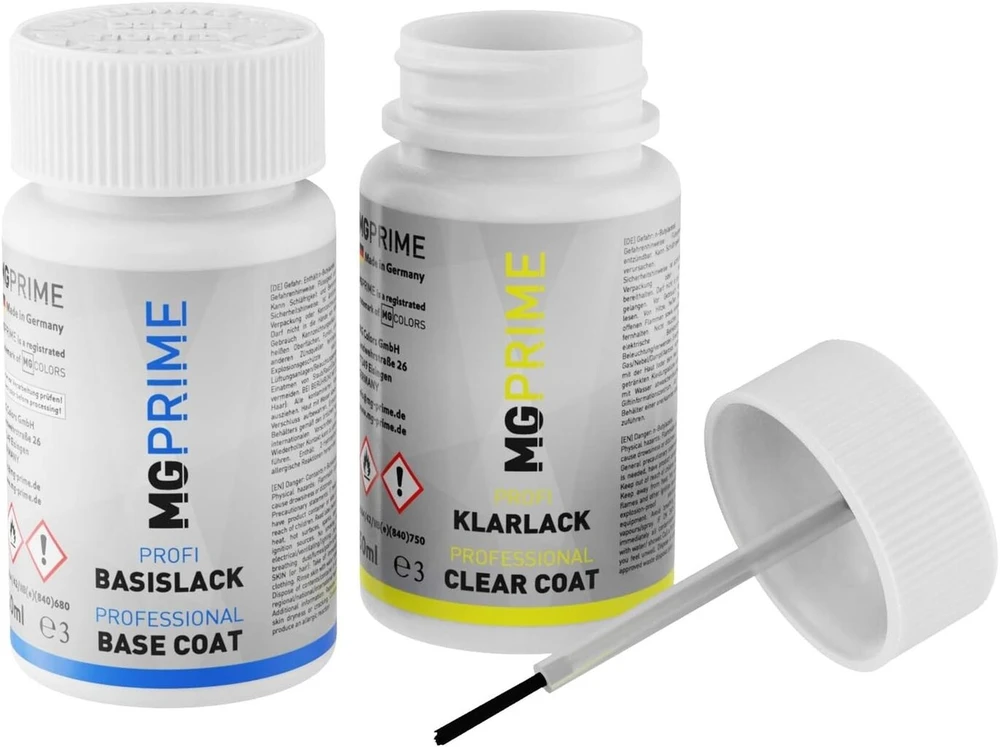 Mg Prime dažų pieštukų rinkinys Ral 9022 Pearl light Pilkas/pearl light pilkas blizgus pagrindinis sluoksnis skaidrus lakas po 50 ml kiekvienas