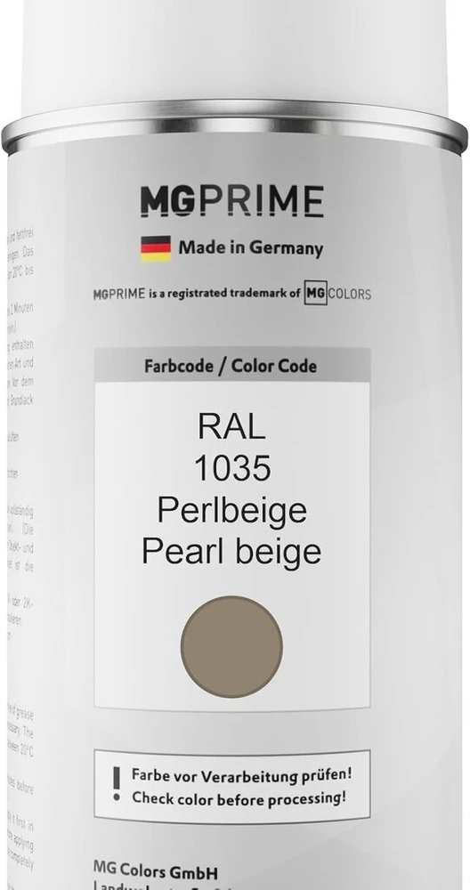 Mg prime purškiamų dažų rinkinys ral 1035 pearl beige/pearl beige matinio pagrindo sluoksnio skaidrus lakas purškiamas flakonas 400 ml