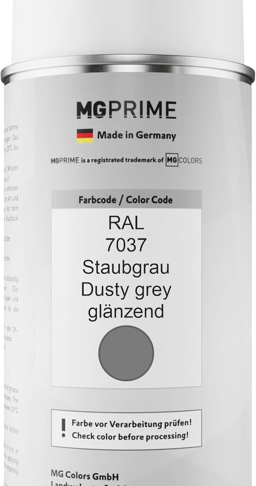 Mg prime ral 7037 dulkėtai pilka purškiamas flakonas 400 ml blizgus greitai džiūstantis