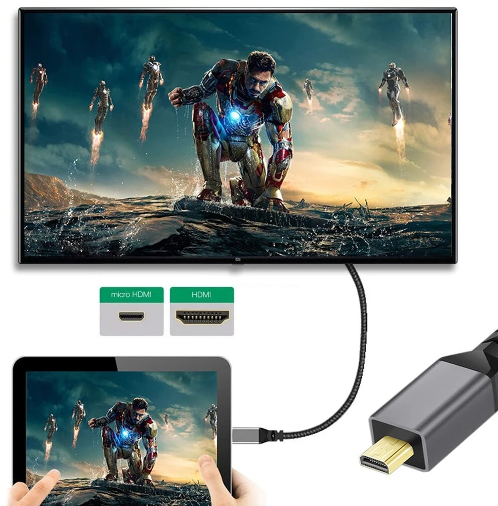 Micro Hdmi 1.4 tiesus į Hdmi prailginimo laidas 4k