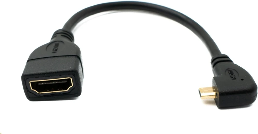 Micro Hdmi į Hdmi kampinis adapteris, 90 laipsnių