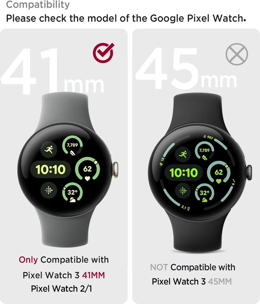 Miimall [2 vnt.] dėklas su ekrano apsauga, skirtas google pixel watch 3, apsauginis dėklas, lengvas itin plonas įbrėžimams atsparus apsauginis dangtelis, skirtas 41 mm pixel watch3 (2024) dėklui, 2 x skaidrus