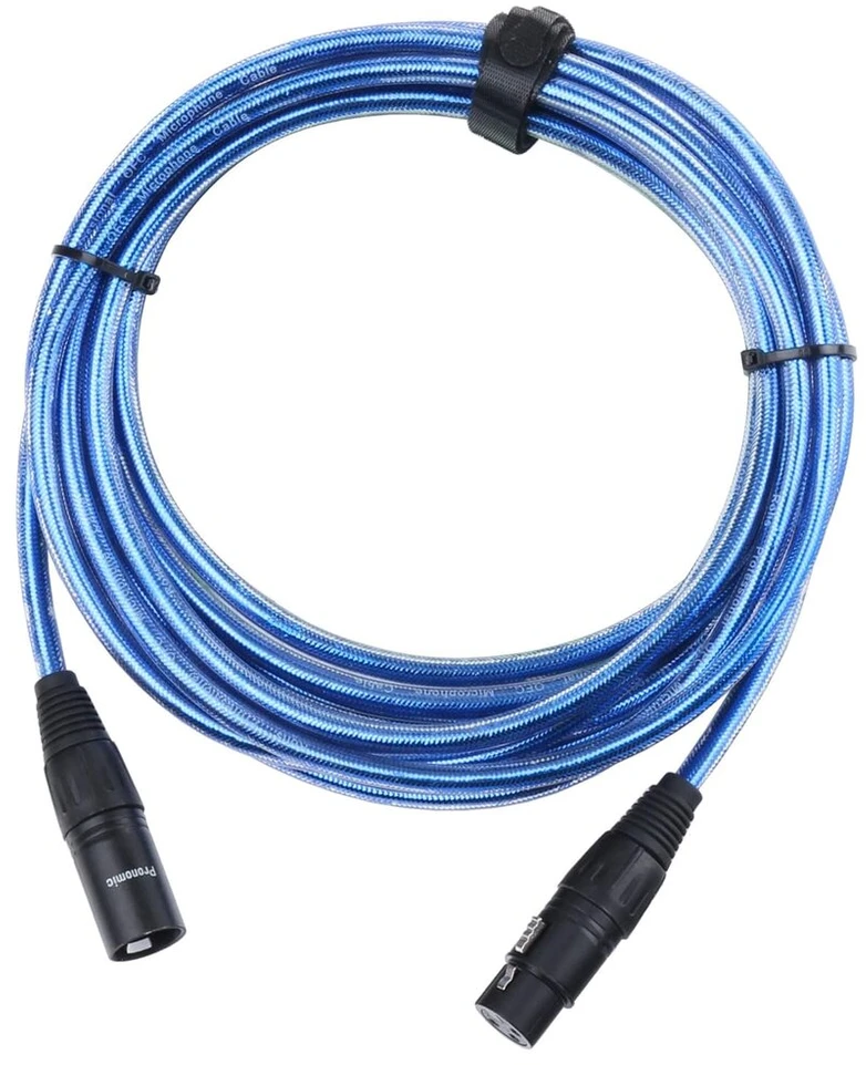 Mikrofono kabelis Pronomic Xfxm-mėlynas-5, Xlr, mėlynas metalikas, 5 m