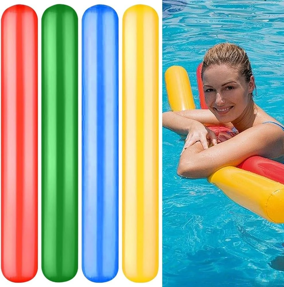 Mineup 4 vnt. 150 cm plaukimo makaronų rinkinys, pripučiamas plaukimo makaronas, patvarus makaronas baseinui, tuščiaviduris plaukimo makaronas, plaukimo makaronas-žaislas vaikams ir suaugusiems maudynėms ar vandens sportui