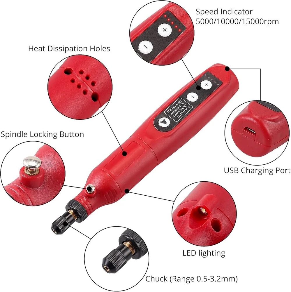 Mini daugiafunkcinis įrankis elektrinis terkšlinis raktas rinkinys Justool akumuliatorinis terkšlinis atsuktuvas rotacinis įrankis 3/8 colio su 2 x 1500 Mah baterijomis 61 Nm su 7 galvutėmis greito įkrovimo akumuliatorinis terkšlinis rinkinys