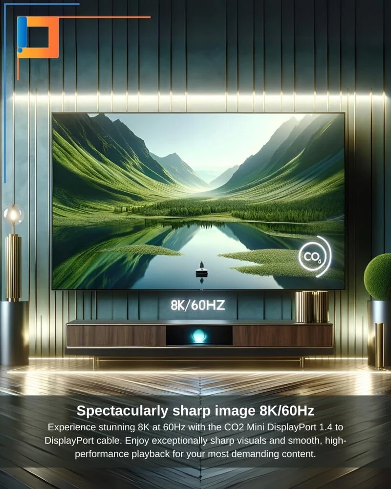 Mini Displayport į Displayport 1.4 Kabelis 8k/60hz, 4k/144hz, 2k/240hz