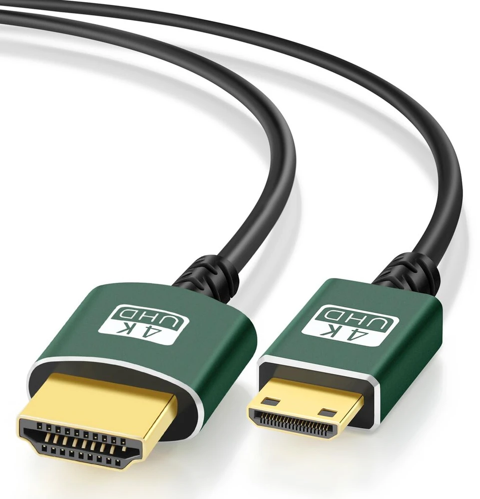 Mini Hdmi į Hdmi kabelis 0.3m, plonas, lankstus, 4k@60hz