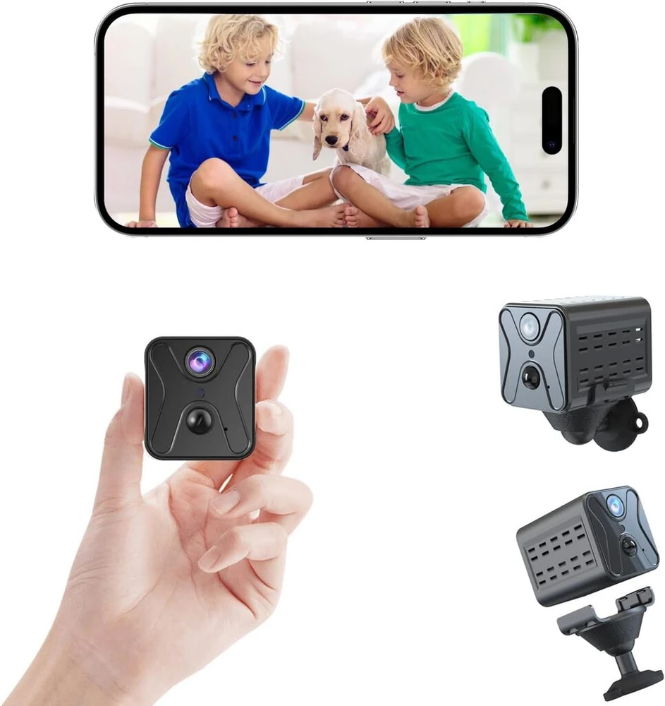 Mini kamera, 2k kamera, vidaus stebėjimo kamera, mini kamera tiesioginei transliacijai mobiliojo telefono programėlėje, ilgo budėjimo wifi kamera su judesio jutikliu ir naktiniu matymu namų biuro saugumui