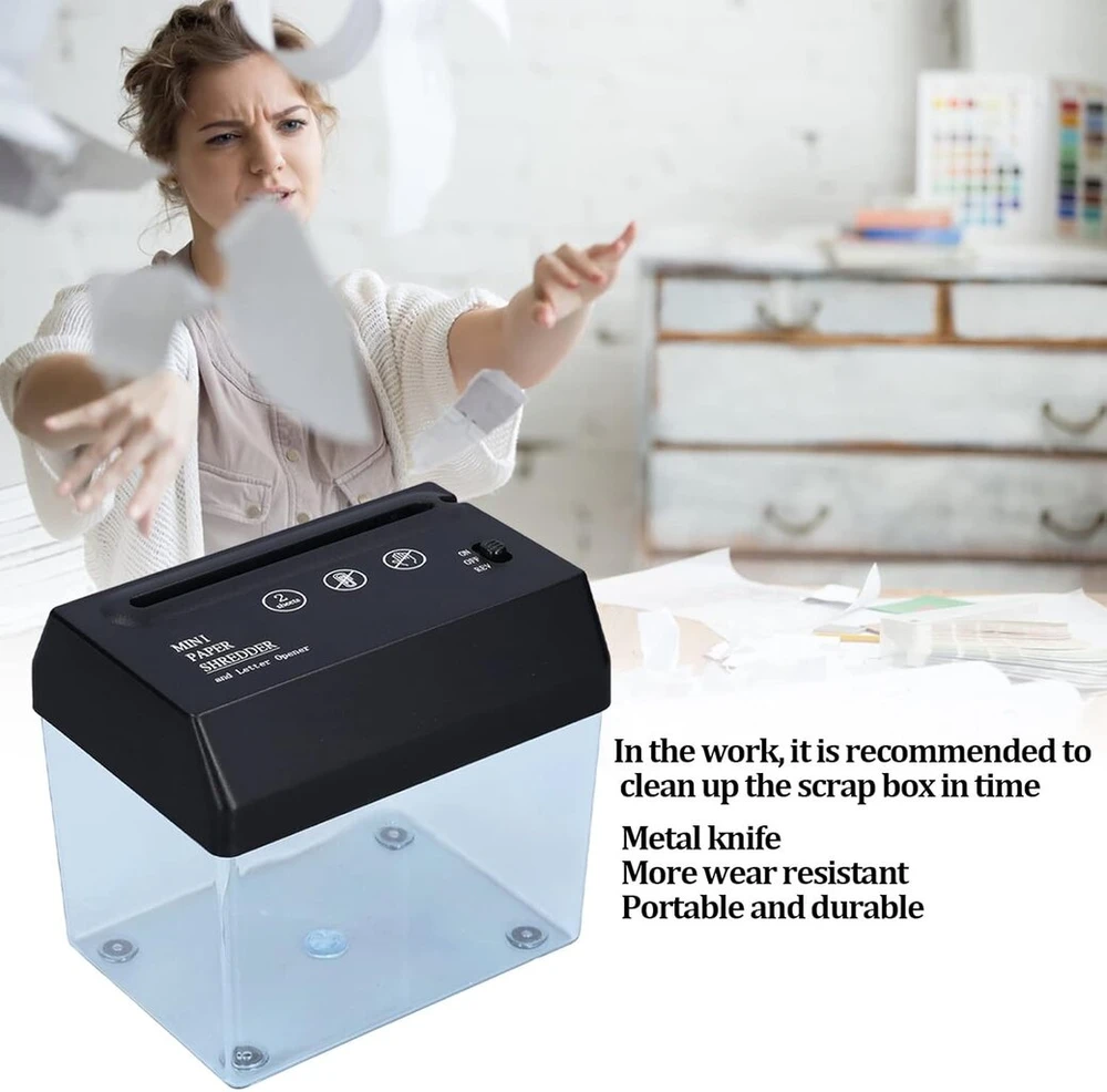 Mini popieriaus smulkintuvas, Usb popieriaus metalinis peilis, elektrinis smulkintuvas, patvarus, nešiojamas, efektyvus smulkintuvas, biuro reikmenys darbuotojams, biuro mokytojams