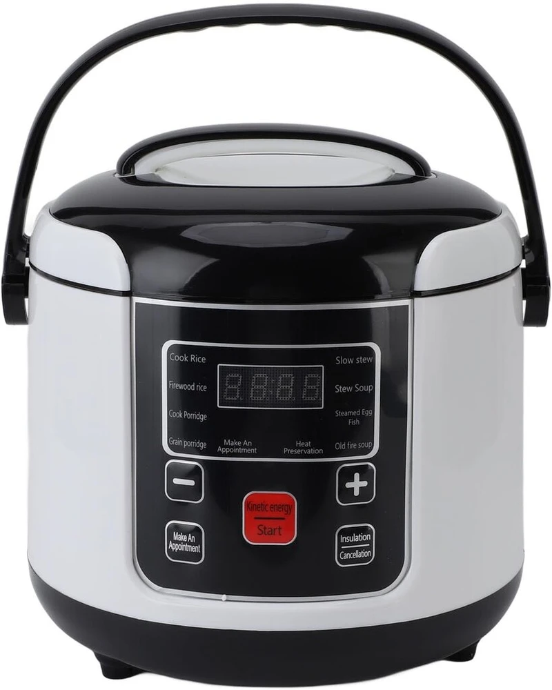 Mini Ryžiųquick cooker, 2 l mažas kelioninis Ryžiųquick cooker 12 V automobiliui su vidiniu puodu, Garųquick cooker krepšeliu, Nelimpantisquick cooker skirtas sriubai, košei ir ryžiams