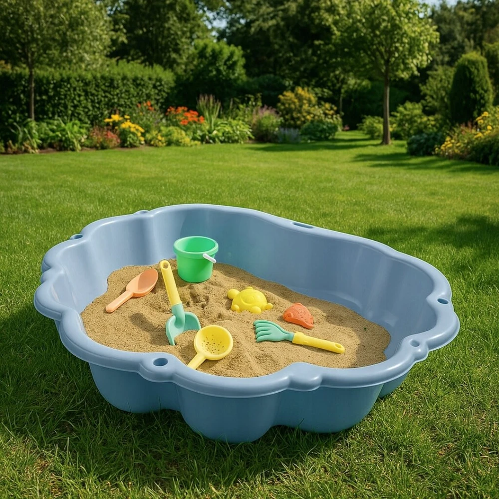 Mini smėlio dėžė 2in1 su dangčiu-baseinu 95cm smėlio dėžės baseinai