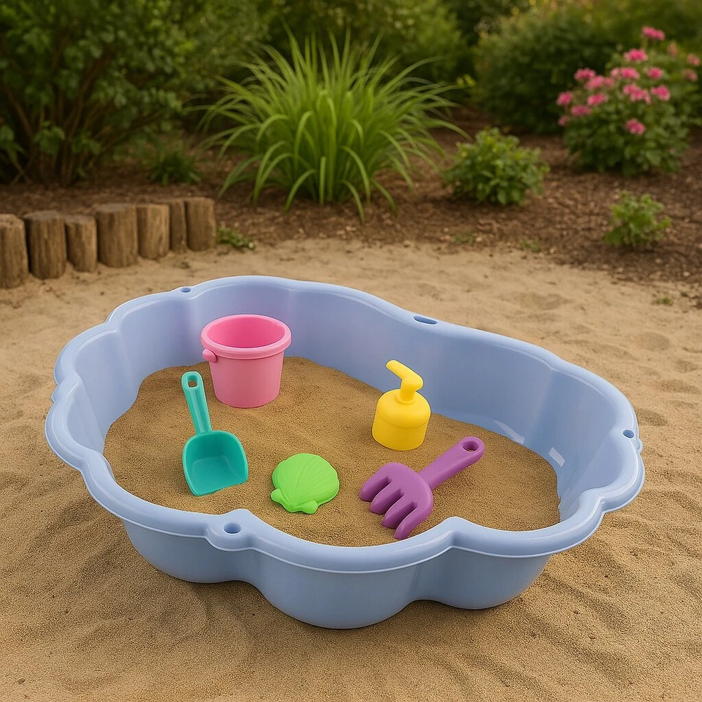 Mini smėlio dėžė 2in1 su dangčiu-baseinu 95cm smėlio dėžės baseinai