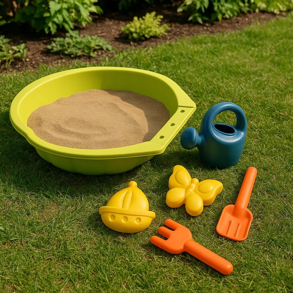 MINI SMĖLIO DĖŽĖ + PRIEDAI 2IN1 KRIEAUKLIŲ BASEINAS SMĖLIO DĖŽĖS ŽAISLAI