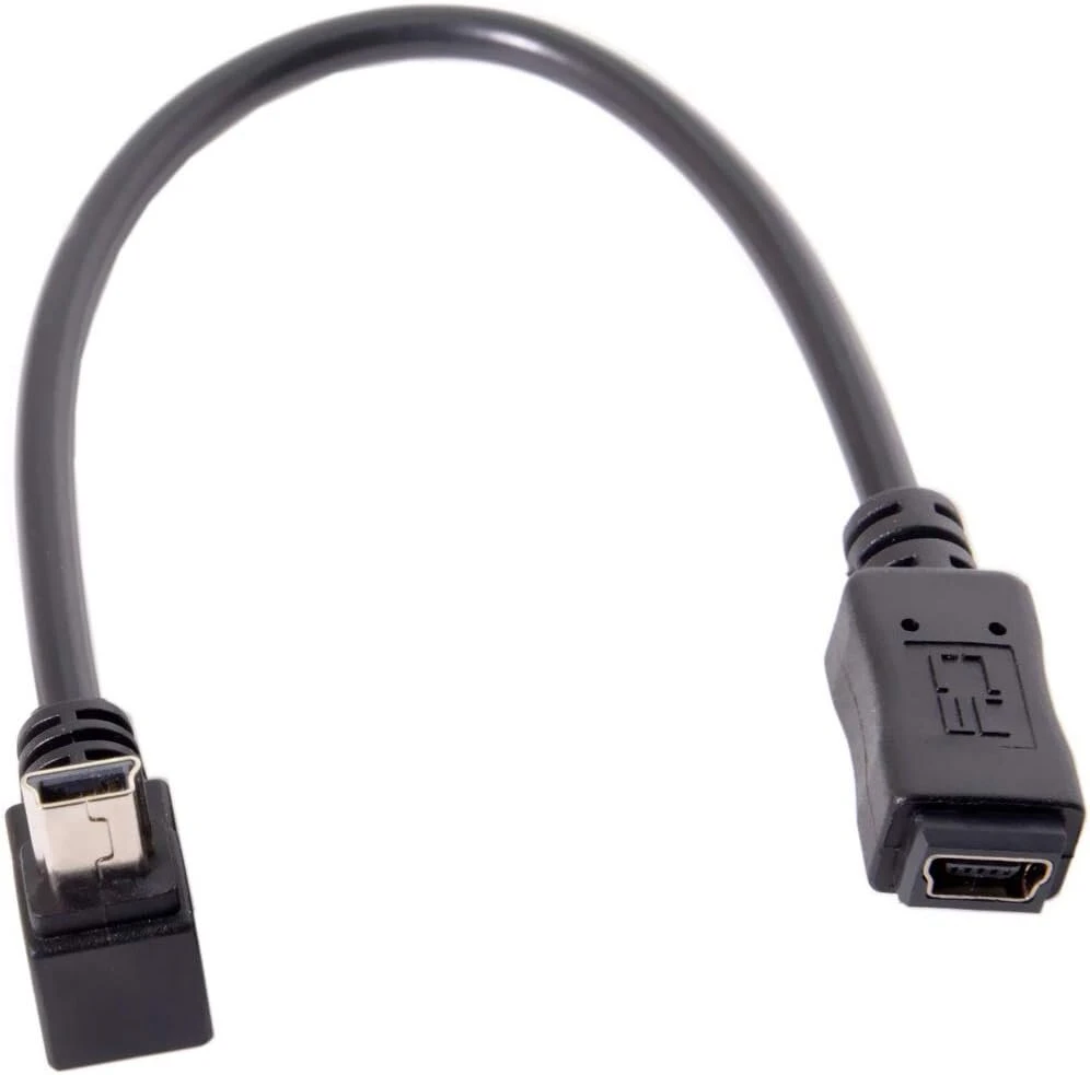 Mini Usb 5p 90° kampu įstrižas prailginimo laidas, 20 cm