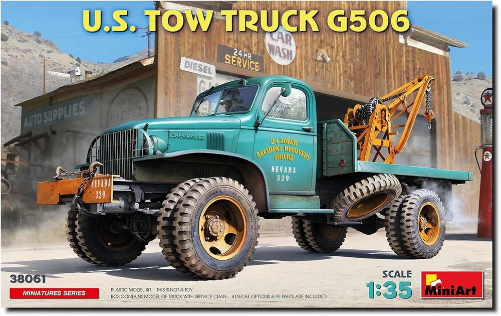Miniart 38061 1:35 us vilkikas g506 - tiksli kopija, modeliavimas, plastikinis rinkinys, sunkvežimio rinkinys, automobilio rinkinys, rinkinys suaugusiems