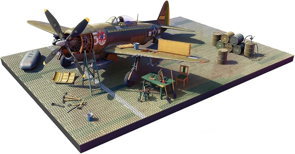 Miniart rinkinys 48018 Thunderbolt P-47d Bubble Top su pagrindiniais priedais, didelis rinkinys