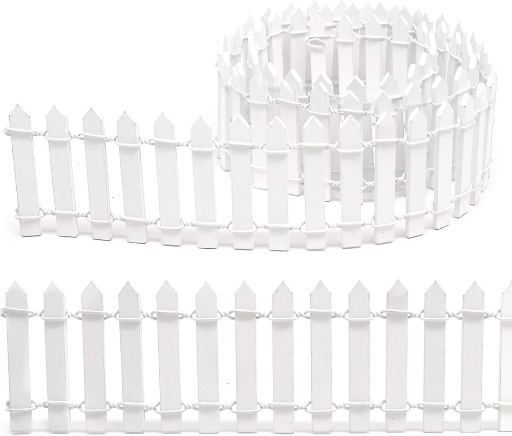 Miniatiūrinė tvora sodo dekoracija, 90 x 5 cm miniatiūrinis fėjų sodo rinkinys, medinė tvora, mini tvora, medinis lėlių namelis, gnomo durys, dekoracija, Blanco sodo tvora, medinė tvora amatams, gnomo namelis
