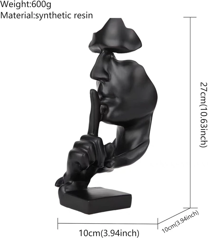 Miniglypture skulptūros dekoracija, moderni minimalistinė abstraktaus meno skulptūra, dekoratyvinė svetainės vyno spintelė, miegamojo kambario dekoracijos, biuro dekoracija (juoda)