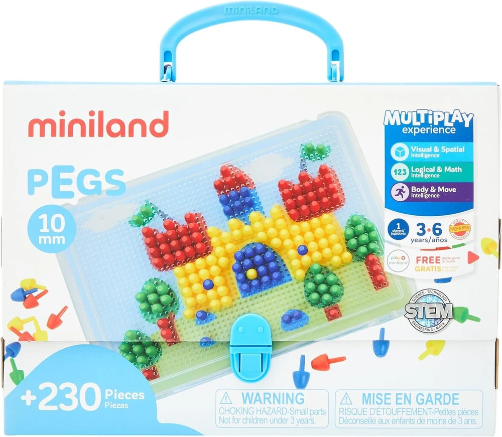 Miniland 50.31804 lagaminas su kaiščiais 240, įvairiaspalvis