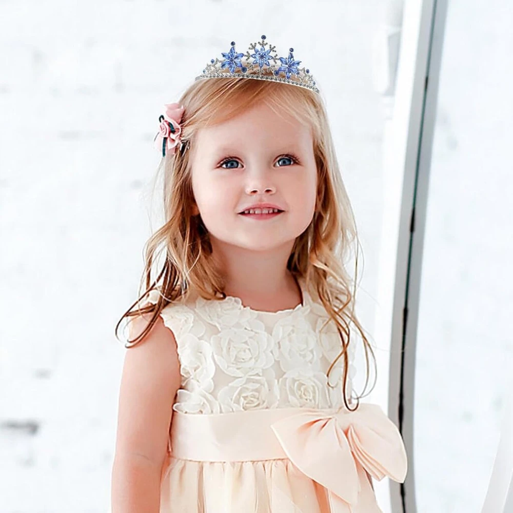 Minkissy vintažinė barokinė karalienės karūna su snaigėmis, mėlyno krištolo tiara, vestuvinės karūnos su kalnų krištolais, gotikinės quinceanera tiaros, plaukų aksesuarai vaikams, mergaitėms, krištolas, kalnų krištolas