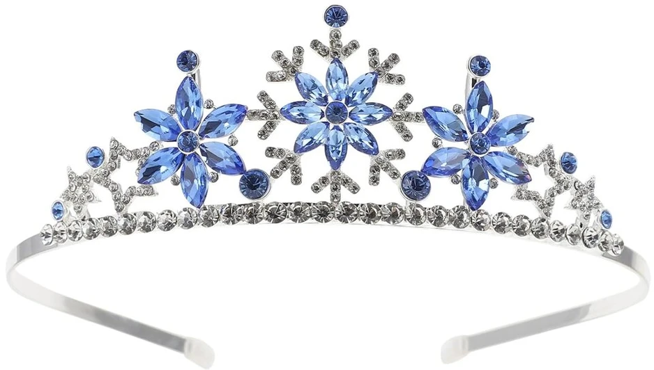 Minkissy vintažinė barokinė karalienės karūna su snaigėmis, mėlyno krištolo tiara, vestuvinės karūnos su kalnų krištolais, gotikinės quinceanera tiaros, plaukų aksesuarai vaikams, mergaitėms, krištolas, kalnų krištolas