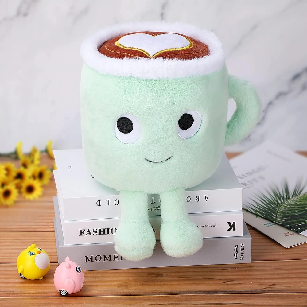 Minkštas latte puodelio pliušinis žaislinis pagalvė, suaugusiems ir vaikams.
