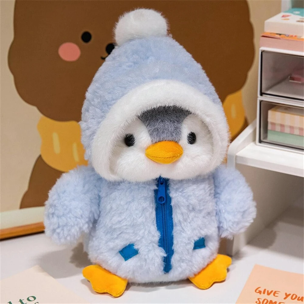 Minkštas pliušinis pingvinas, 25 cm, mėlynas, žaislas vaikams
