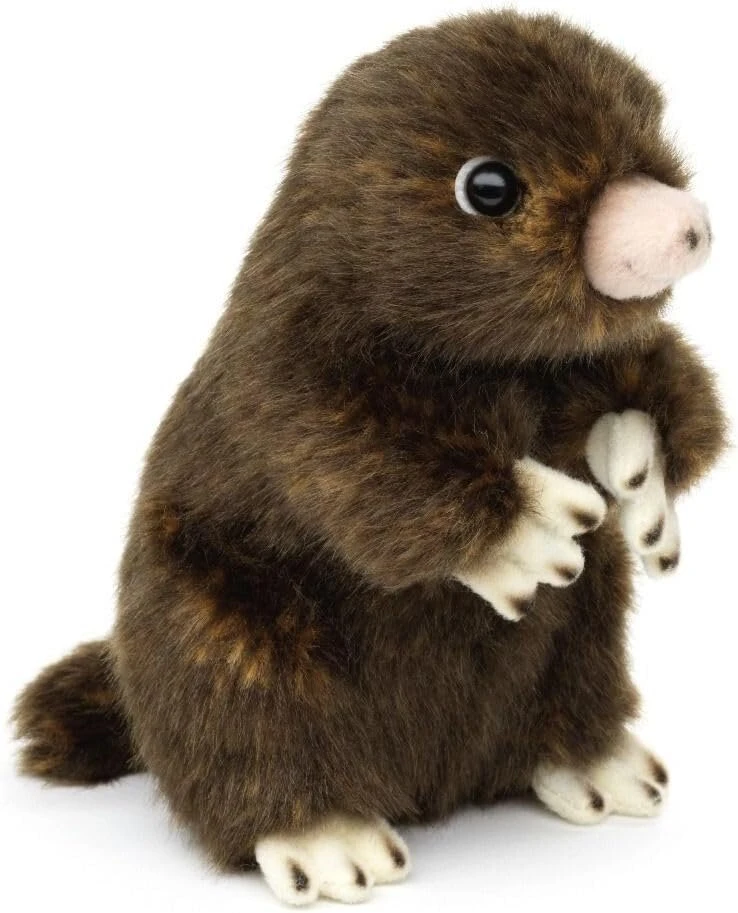 Minkštas žaislinis kurmis rudas 14 cm pliušinis kurmis