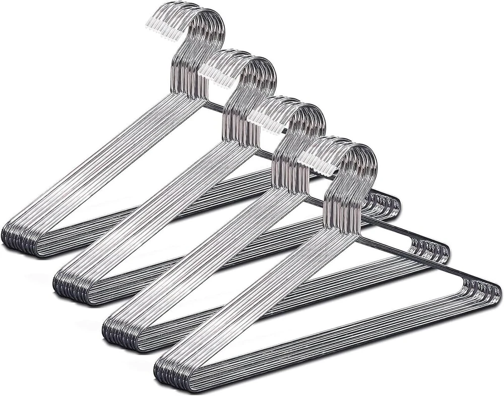 Misslo metalinės pakabos drabužiams, 40 vnt., vielinės pakabos, klasikinės, atsparios rūdims, nerūdijančio plieno pakabos suknelėms, marškiniams, kelnėms, kostiumams, švarkams