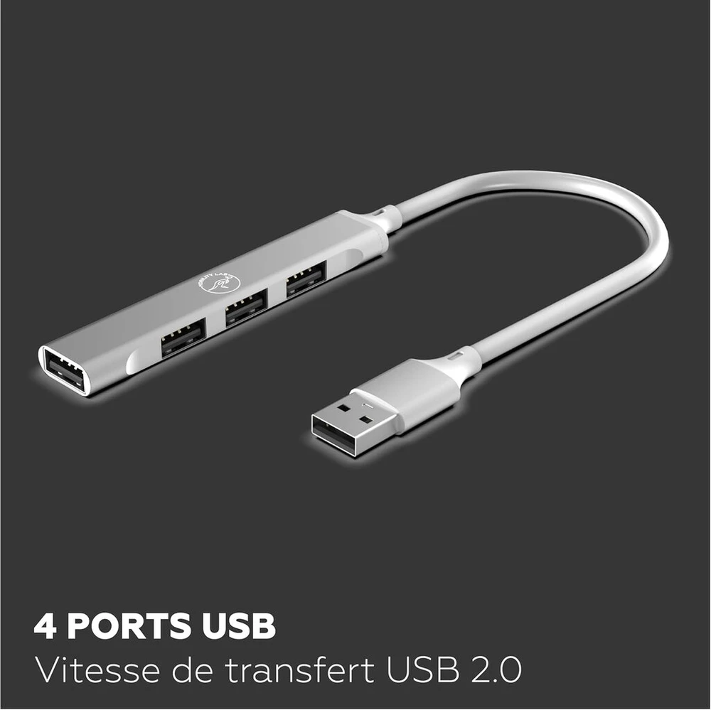 Mobility Lab Ml314013 - plonas usb šakotuvas 4usb 2.0 - plug and play, 4 usb prievadai, greitas duomenų perdavimas, plonas dizainas, aliuminio apdaila, suderinamas su macos ir windows