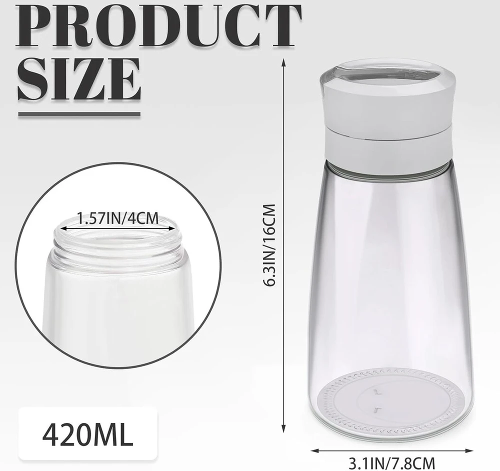 Modixun stiklinis cukraus dozatorius su automatiniu atverčiamu snapeliu, pasvertas pilstytuvas, cukraus indelis, 420 ml, cukrinė, skaldytas stiklas, druskos indelis, kavos baro reikmenys, 1 vnt.