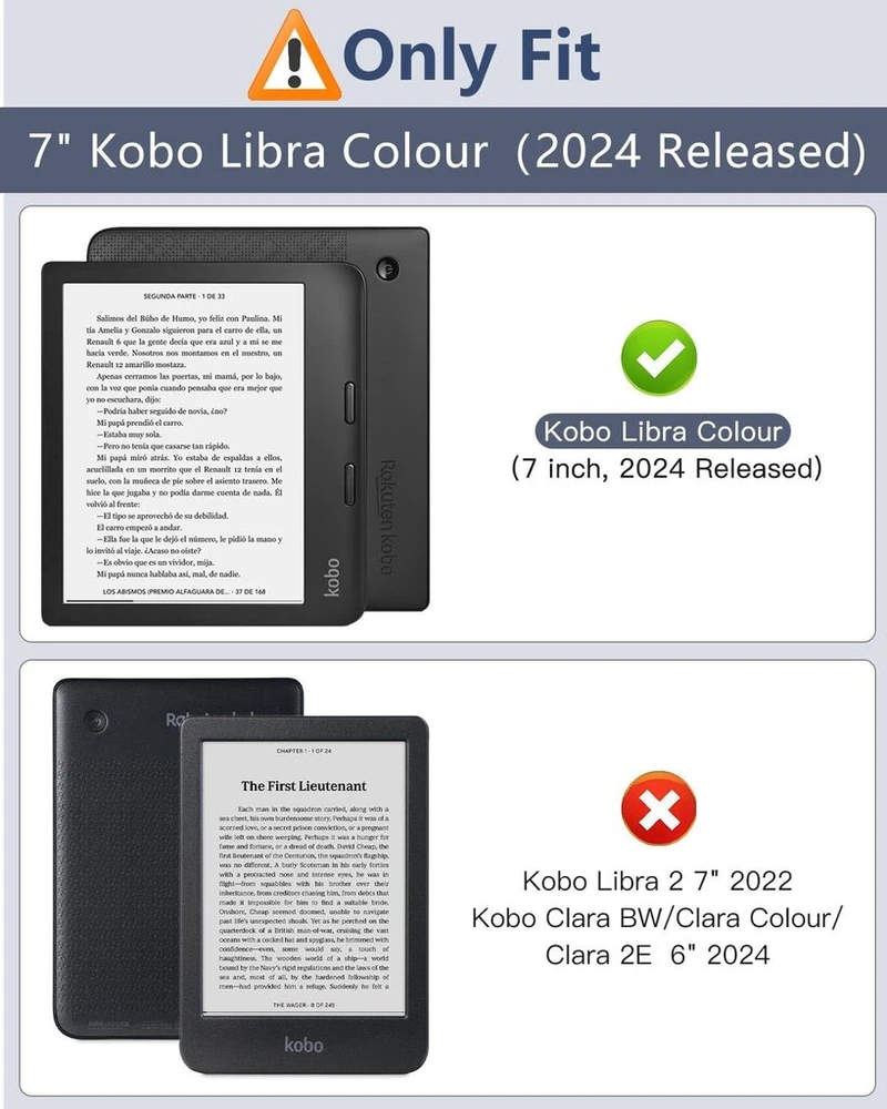 Moko dėklas, suderinamas su Kobo Libra Colour 7 colių 2024 m., itin plonas lengvas Tpu apsauginis išmanusis dėklas su automatiniu miego/pabudimo režimu, gėlė