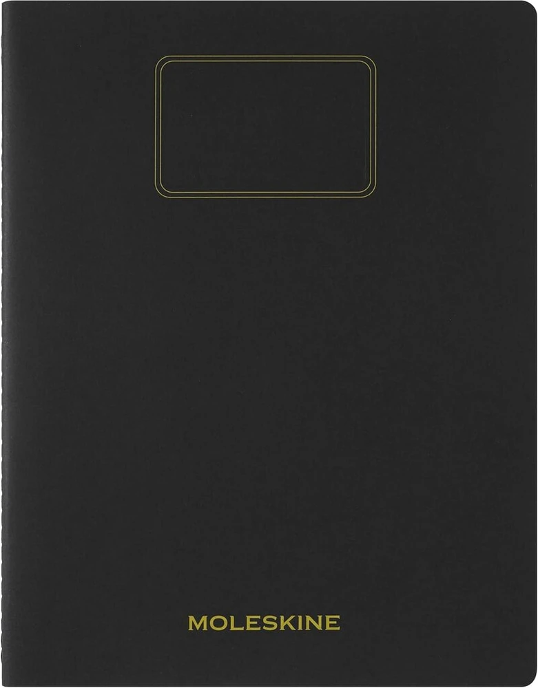 Moleskine Student Cahier Journal, 2 linijuotų užrašinių rinkinys su nuimamais puslapiais, kartoninis viršelis ir lipdukas, juoda spalva, Xxl 21,6 x 27,9 cm
