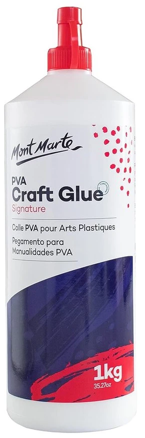 Mont Marte amatiniai klijai 1kg - balti Pva, skaidriai džiūstantys