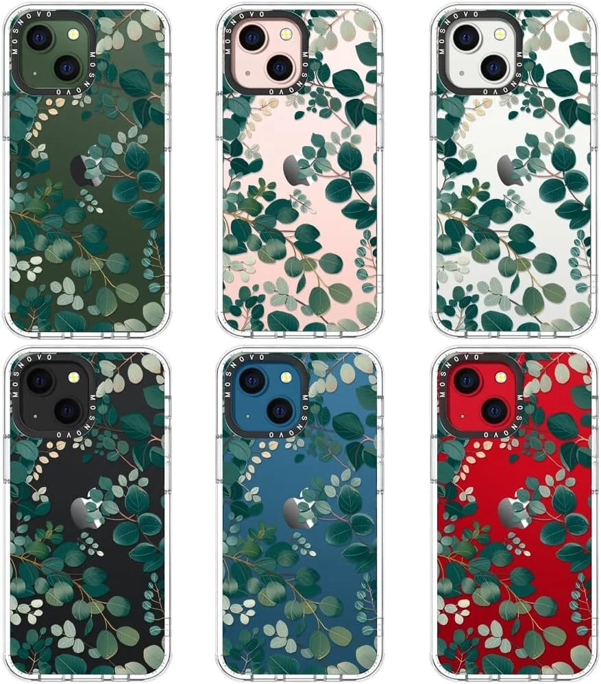 Mosnovo dėklas, skirtas iphone 13 - skaidrus, plonas, smūgiams atsparus tpu+pc telefono dėklas, [2 metrų kritimo apsauga/apsauga nuo lupimosi] - eucalyptus