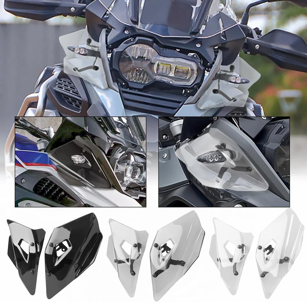 Motociklo posūkio signalo šoninis winglet skydo apsauga, suderinama su R1250gs R 1250gs (2019-2023), R1200gs R1200 Gs Lc (2013-2019), F750gs F850gs (2018-2023), vėjo deflektoriai (dūminiai)