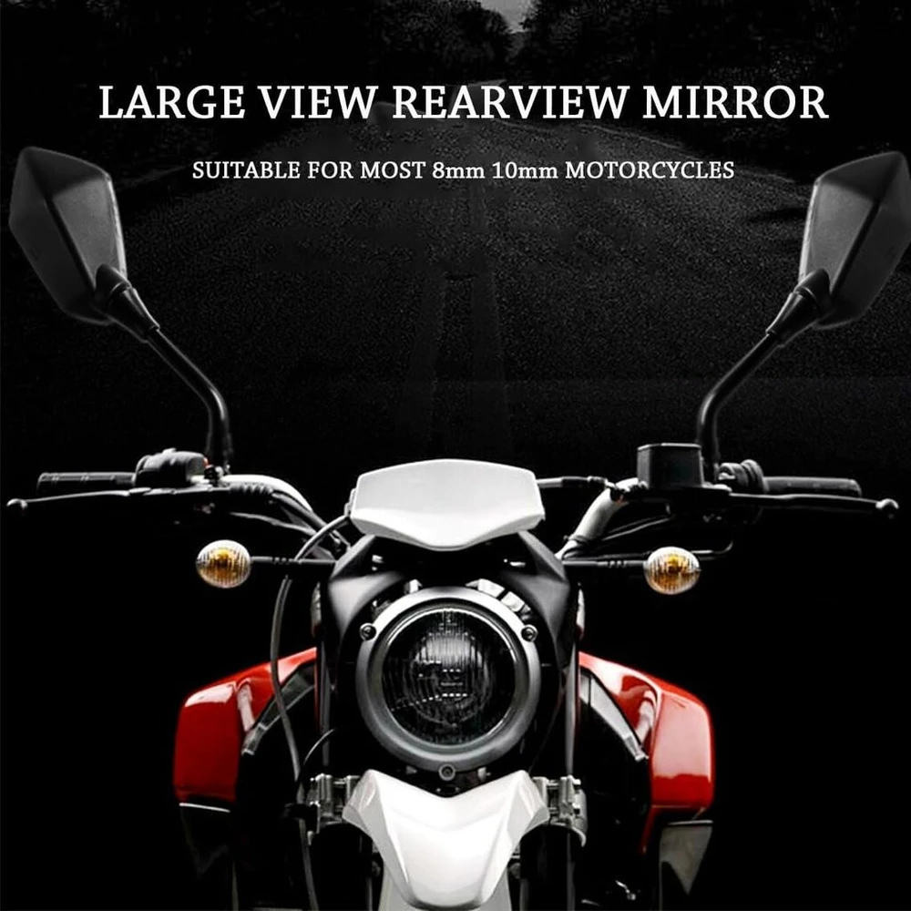 Motociklo veidrodėlis universalus motociklo veidrodėlis su m8 m10, galinio vaizdo veidrodėlis motociklui su laikikliu, galinis veidrodėlis motociklui, motoroleriui, mopedui, suderinamas su dauguma