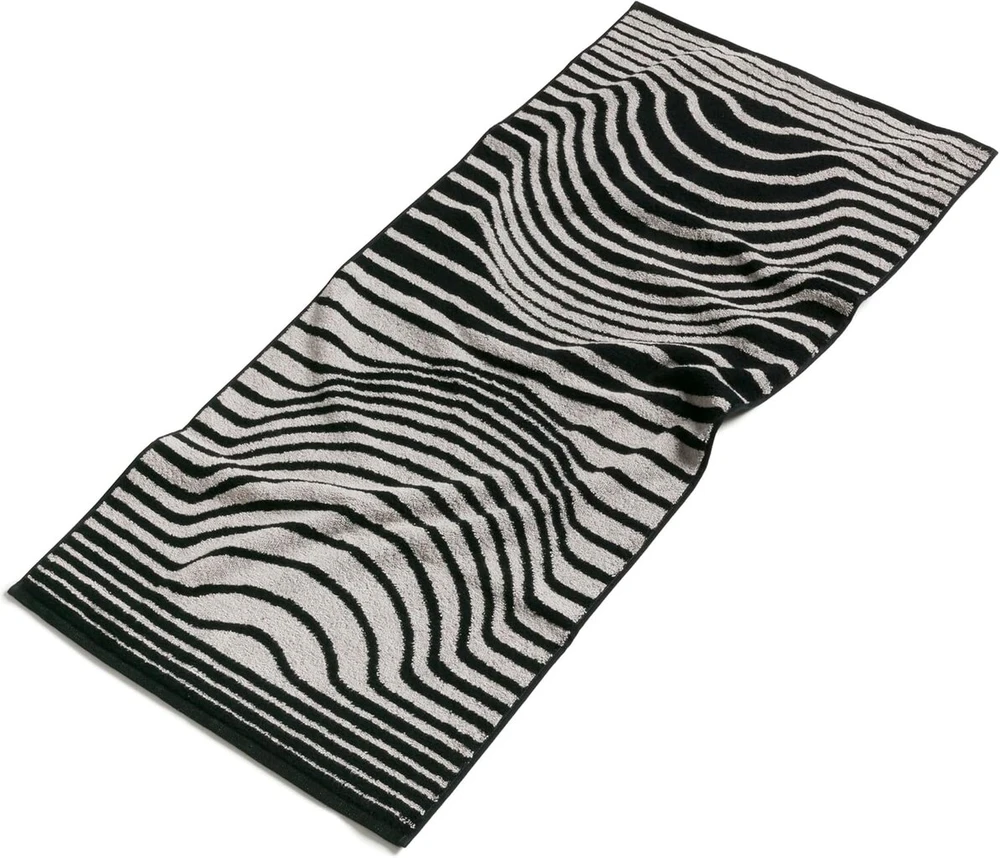 Möve Illusions Imprint vonios rankšluostis 67 x 140 cm 100% medvilnė Cashmere / Juodas