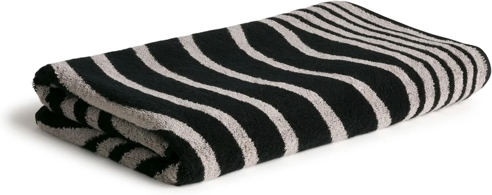 Möve Illusions Imprint vonios rankšluostis 67 x 140 cm 100% medvilnė Cashmere / Juodas