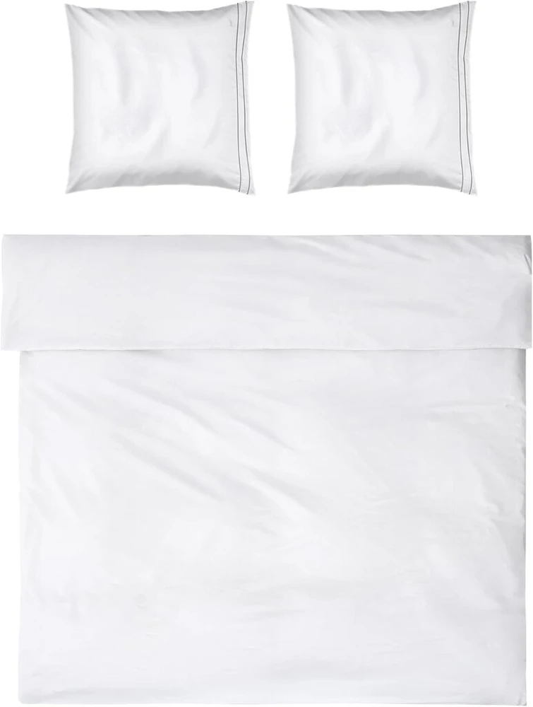 Möve Noblesse patalynės komplektas 200 x 200 cm + 2 x 80 x 80 cm 100% medvilnė balta/pilka