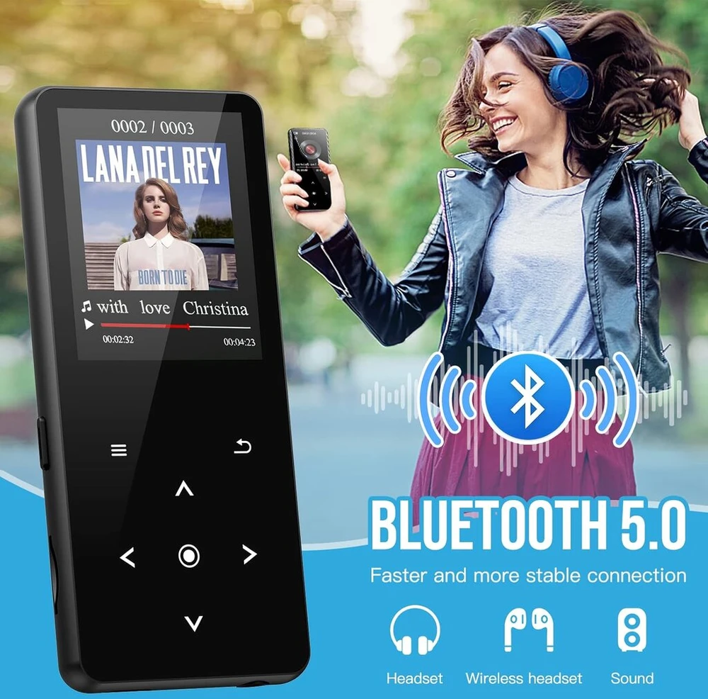Vaizdo grotuvas Mp3 grotuvas 32gb bluetooth 5.0 lossless muzikos grotuvas hifi nešiojamas garsiakalbis įmontuotas hd garsiakalbis vaizdo įrašų įrašymas fm radijas e-knygos palaikymas iki 128gb