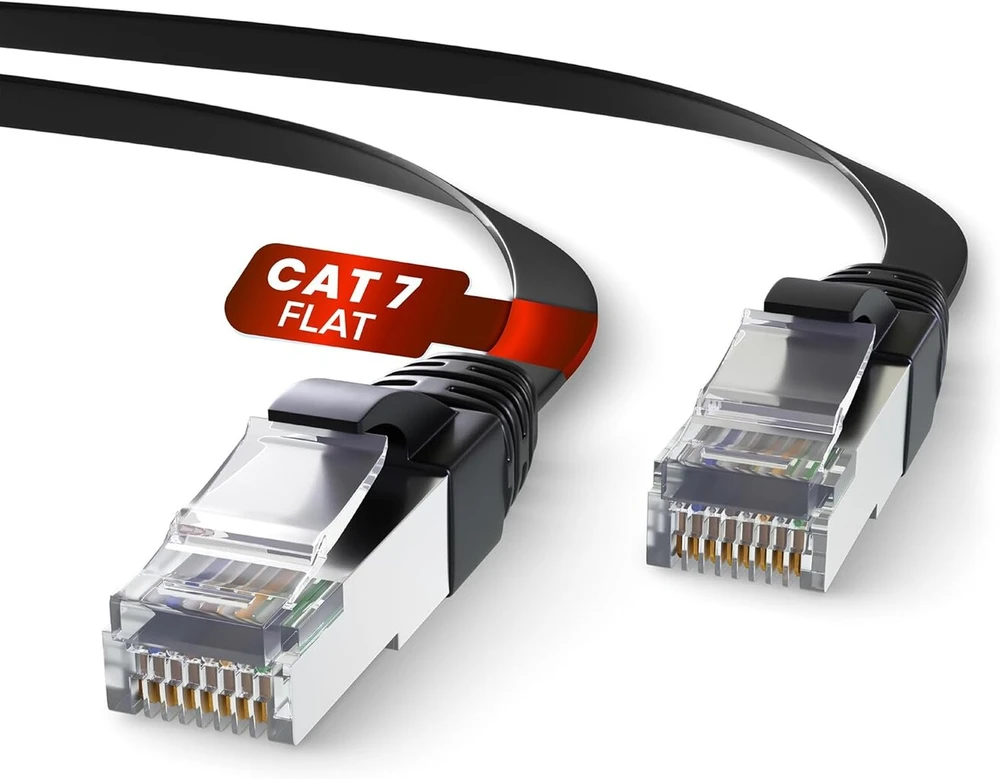 Mr Tronic Cat 7 Ethernet kabelis 10m, Sftp, Rj45, 10 Gbps, plokščias