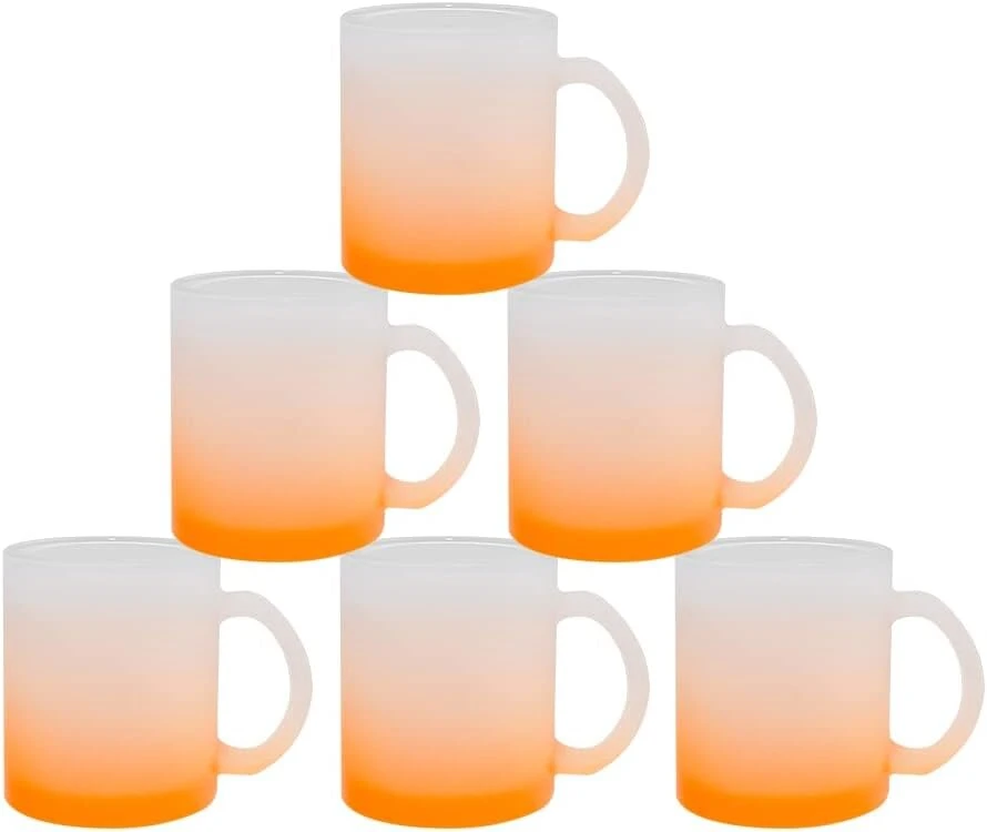 Mr.r 330 ml sublimacinis spalvoto stiklo puodelis, 6 vnt. (oranžinis)