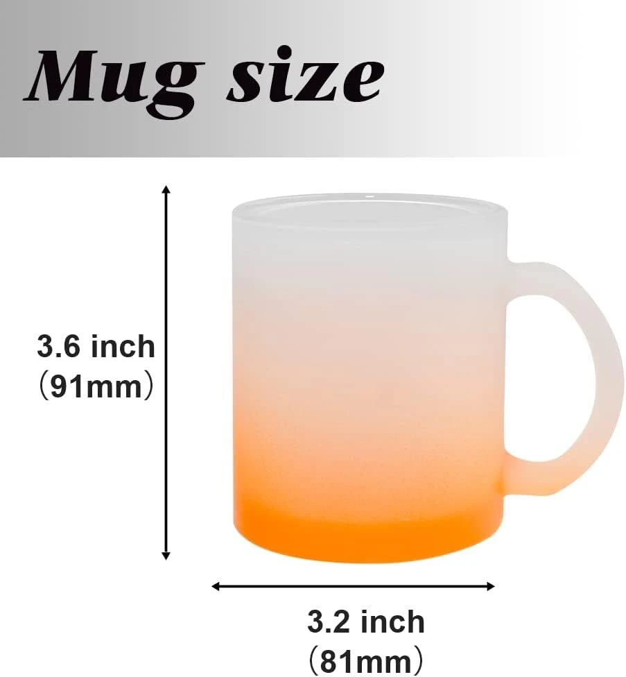Mr.r 330 ml sublimacinis spalvoto stiklo puodelis, 6 vnt. (oranžinis)