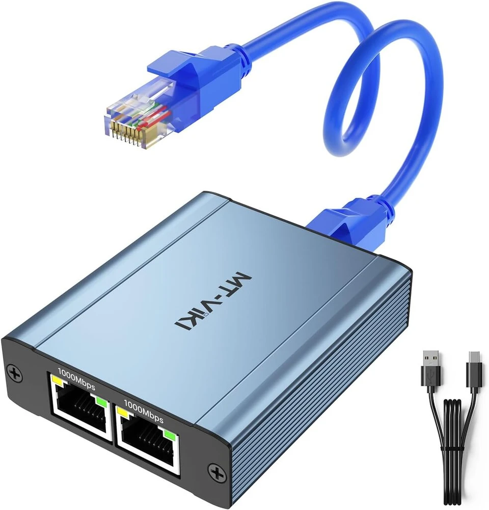Šakotuvas Mt-viki lan switch 1 į 3 lan skirstytuvas 3 portų rj45 tinklo skirstytuvas tinklo wlan skirstytuvas ethernet switch kompiuteriui maršrutizatoriui priedėliui skaitmeninei televizijai 1000 mbps su usb maitinimo laidu