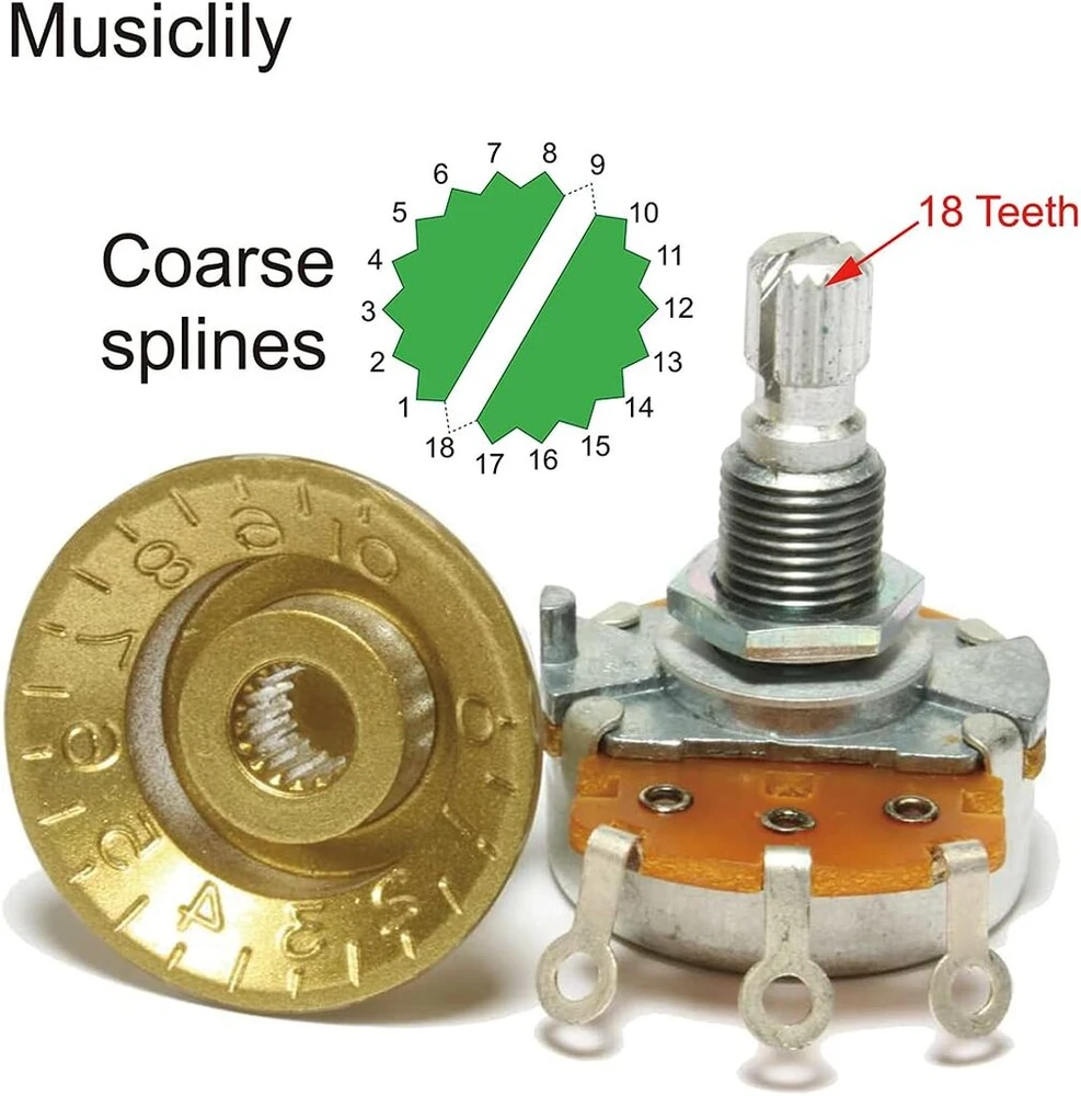 Musiclily metriniai gitaros potenciometro dangteliai "top Hat" tipo, garso stiprumo ir tembro reguliavimo galvutės, skirtos epiphone les paul sg import elektrinėms gitaroms, auksinės spalvos (4 vnt.)